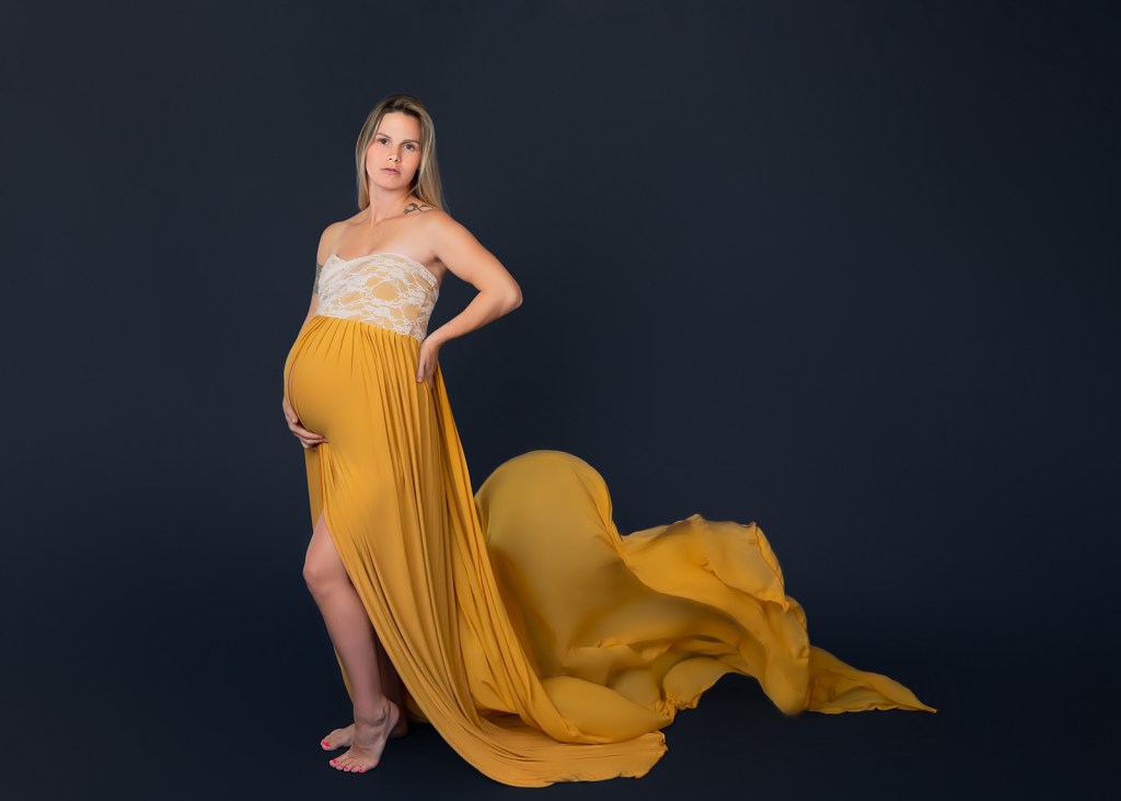 Elegant maternity gown option when you Book a Sarasota Portrait Session with lisa bigness
